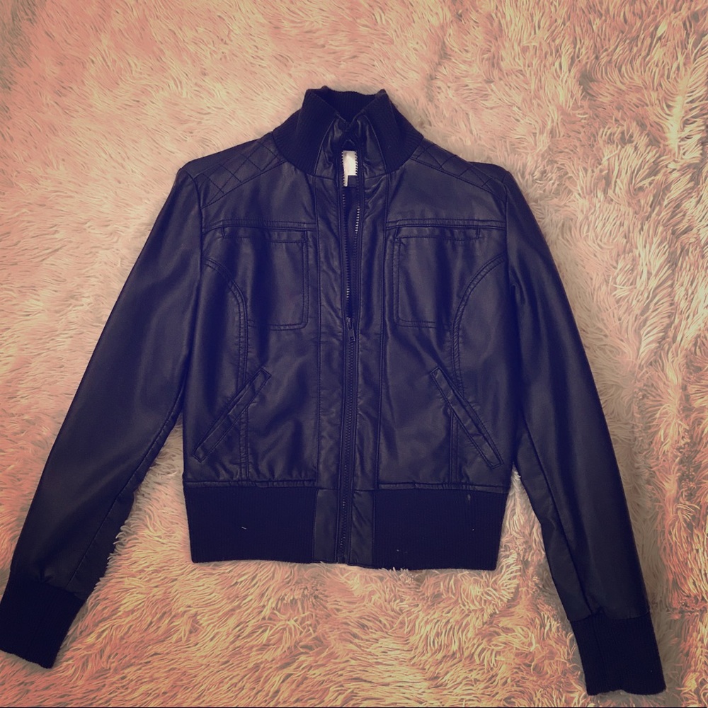 Faux Leather Moto Jacket